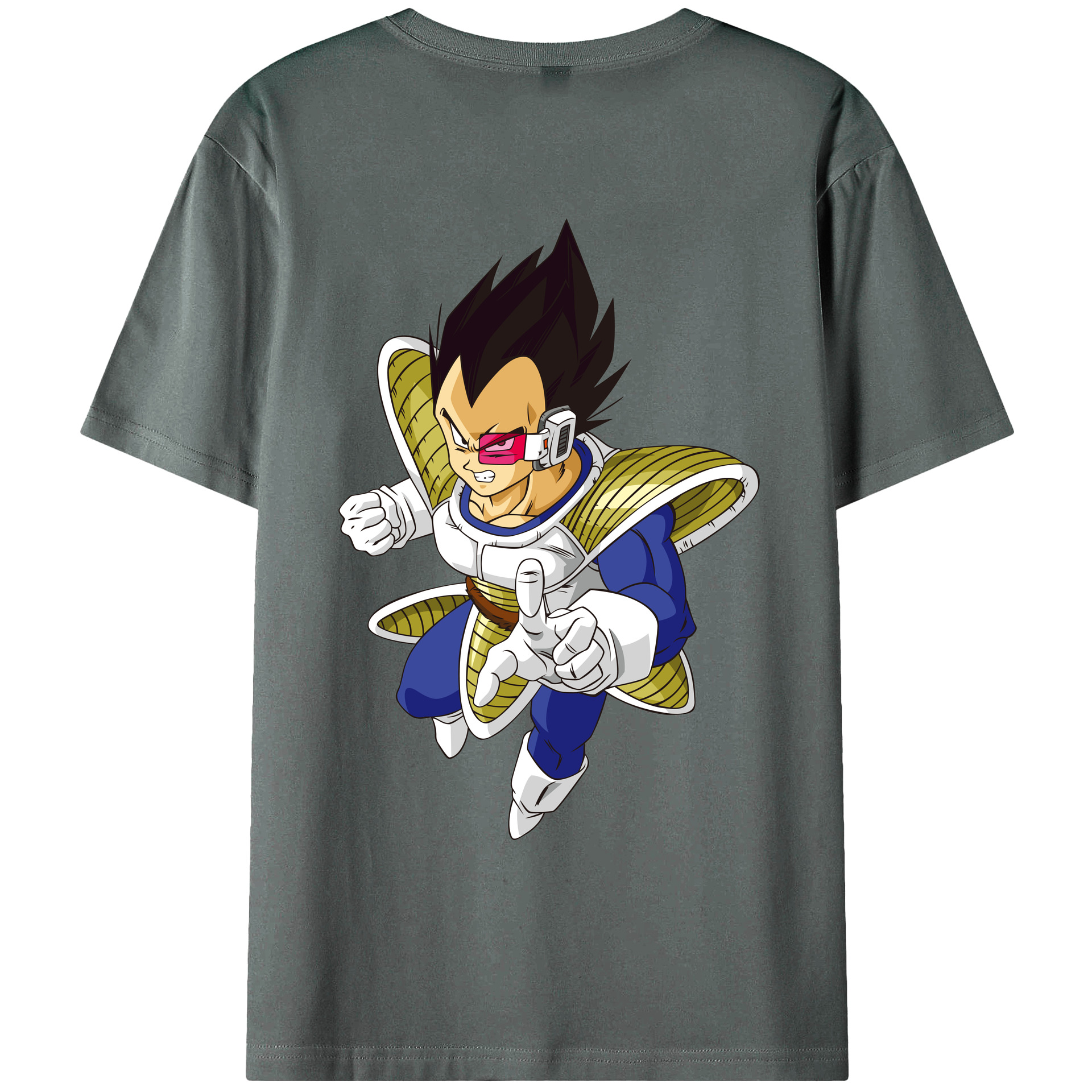 （画像用） ドラゴンボール ベジータ四世（Bejīta Yonsei）DRAGON BALL Vegeta IV 綿100％ メンズ半袖Tシャツ（バックプリント） 通気性